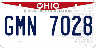 OH license plate GMN7028