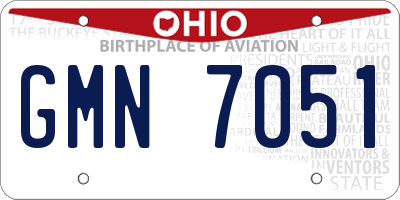 OH license plate GMN7051