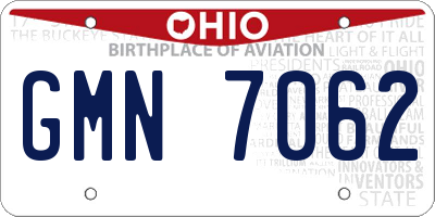 OH license plate GMN7062