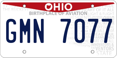 OH license plate GMN7077