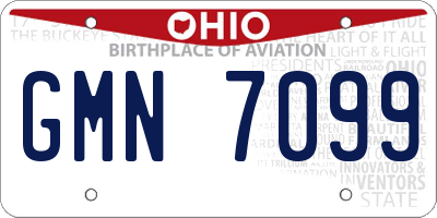 OH license plate GMN7099