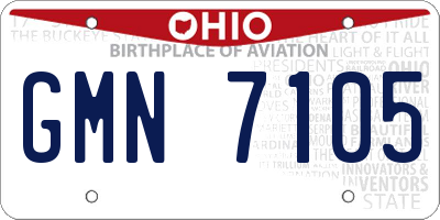 OH license plate GMN7105