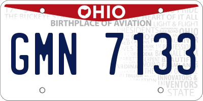 OH license plate GMN7133