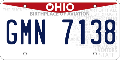 OH license plate GMN7138