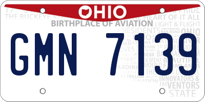 OH license plate GMN7139