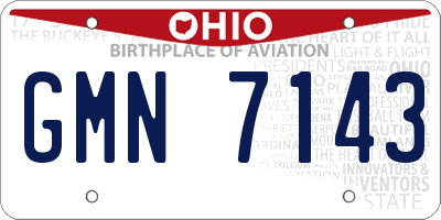 OH license plate GMN7143