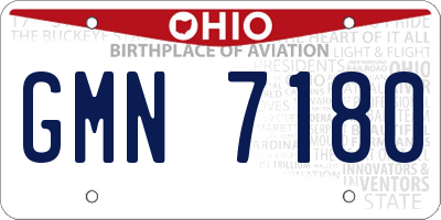 OH license plate GMN7180