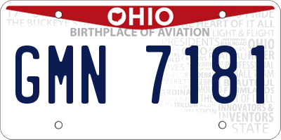 OH license plate GMN7181