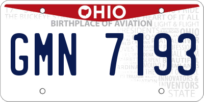 OH license plate GMN7193