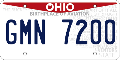 OH license plate GMN7200