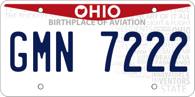 OH license plate GMN7222