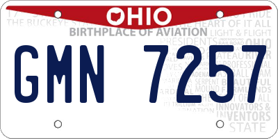 OH license plate GMN7257