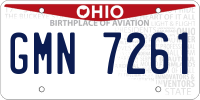 OH license plate GMN7261