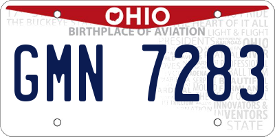 OH license plate GMN7283