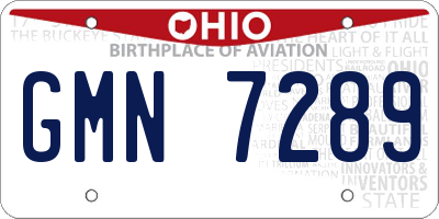 OH license plate GMN7289