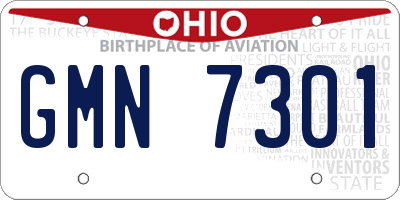 OH license plate GMN7301