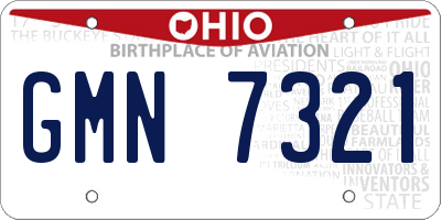 OH license plate GMN7321