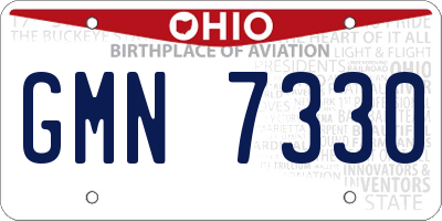 OH license plate GMN7330