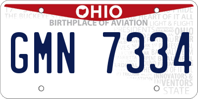 OH license plate GMN7334