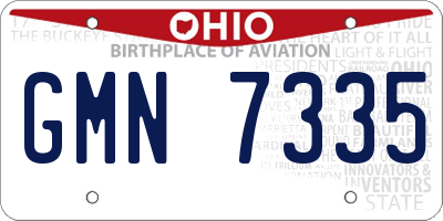 OH license plate GMN7335
