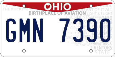 OH license plate GMN7390