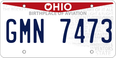 OH license plate GMN7473