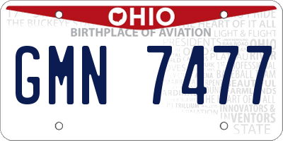 OH license plate GMN7477
