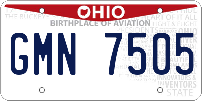 OH license plate GMN7505