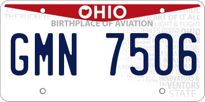 OH license plate GMN7506