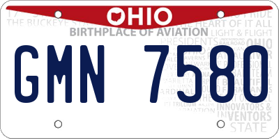 OH license plate GMN7580