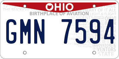OH license plate GMN7594