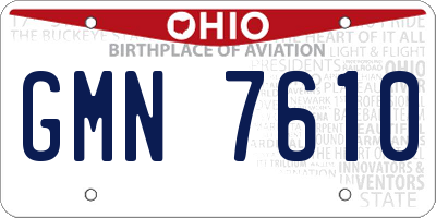 OH license plate GMN7610