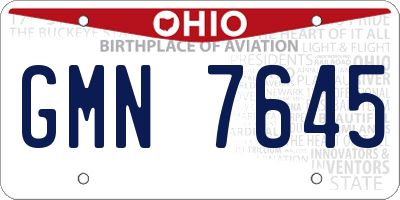OH license plate GMN7645
