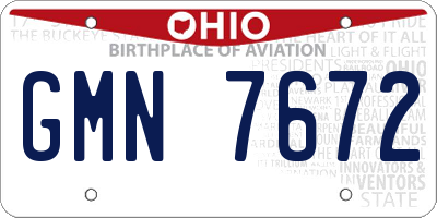 OH license plate GMN7672