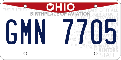 OH license plate GMN7705