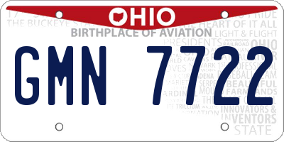 OH license plate GMN7722