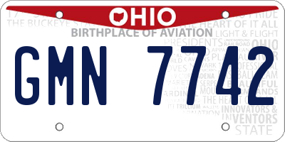 OH license plate GMN7742