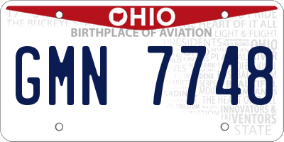 OH license plate GMN7748