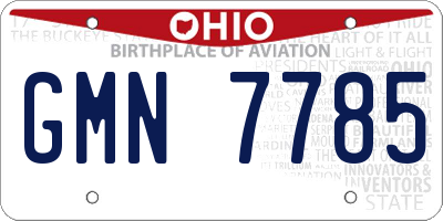 OH license plate GMN7785
