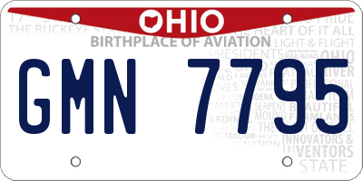 OH license plate GMN7795
