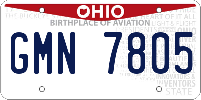 OH license plate GMN7805