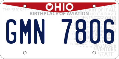 OH license plate GMN7806