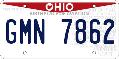 OH license plate GMN7862