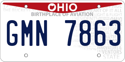 OH license plate GMN7863