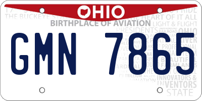 OH license plate GMN7865