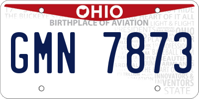 OH license plate GMN7873