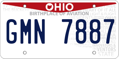 OH license plate GMN7887
