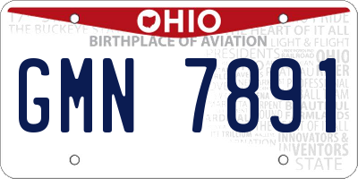OH license plate GMN7891