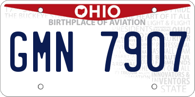 OH license plate GMN7907