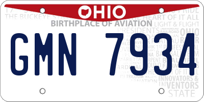 OH license plate GMN7934
